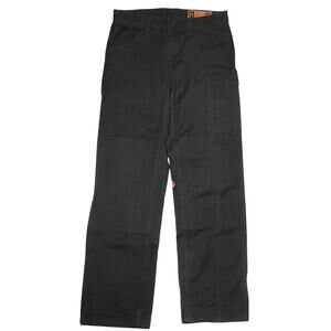 Volcom Caliper Pants Mens 31 Black Double Knee Canvas Workwear Carpenter Cargo